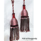 Pair of Curtain Tassel Rope Ties 52cm Burgundy