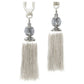 Elizabeth Pair of Curtain Tassel Rope Ties Off White/Silver