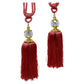 Elizabeth Pair of Curtain Tassel Rope Ties Red/Gold