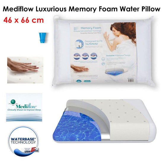 Mediflow Luxurious Memory Foam Water Pillow 46 x 66 cm