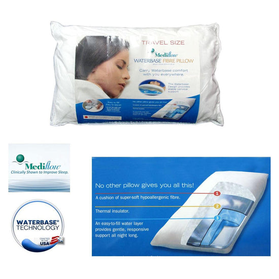 Mediflow Travel Size Waterbase Fibre Pillow 34 x 53 cm