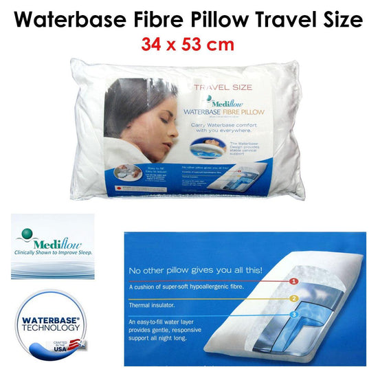 Mediflow Travel Size Waterbase Fibre Pillow 34 x 53 cm
