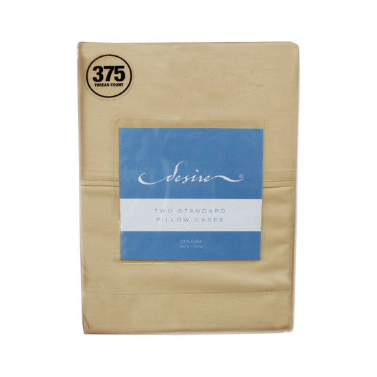 Pair of Cotton Standard Pillowcases 375TC Bone