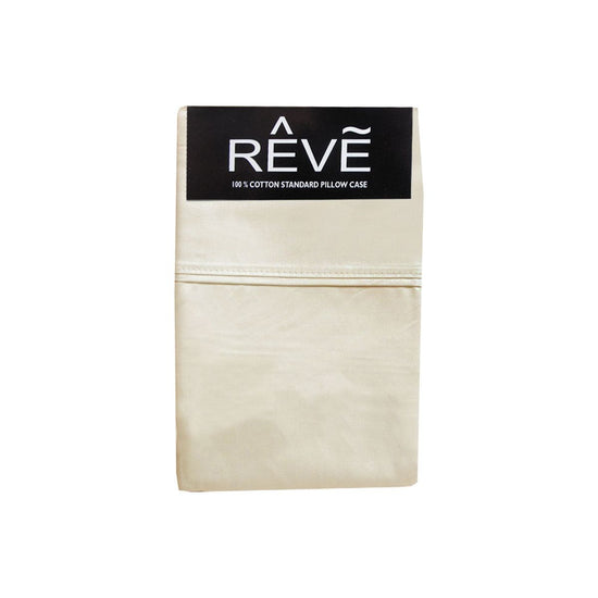 Pair of Reve 100% Cotton Standard Pillowcases 48 x 74 cm Solid Cream