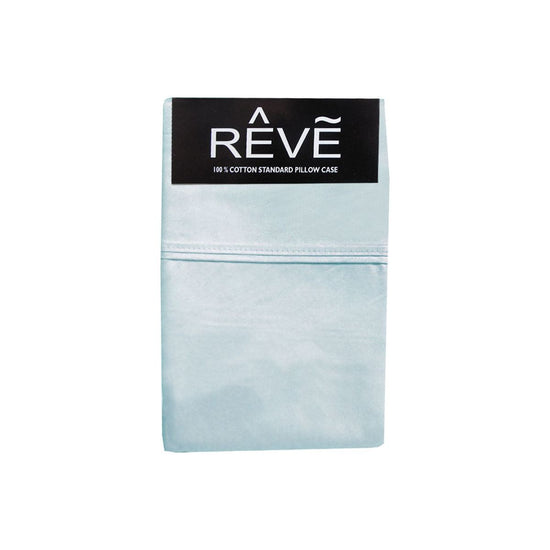 Pair of Reve 100% Cotton Standard Pillowcases 48 x 74 cm Solid Light Blue