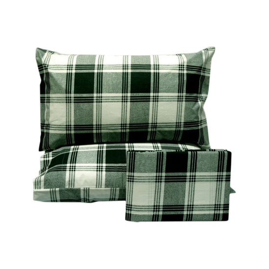 Polyester Cotton Checkered Forest Quilt Cover Set King