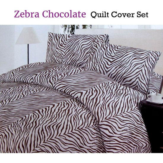 Polyester Cotton Zebra Quilt Cover Set Double