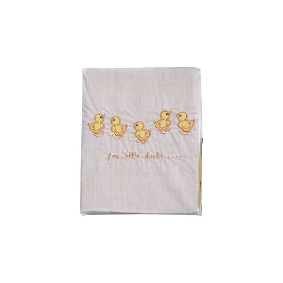 Five Little Ducks Embroidered Polyester Cotton Bassinet Size Sheet Set