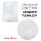 Checkered Crisp White Luxury Jacquard Tablecloth 180 x 230 cm
