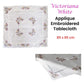 Victoriana White Applique Embroidered Table Topper 85 x 85 cm