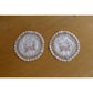 Set of 2 Embroidered Doilies Floral 10