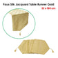 Faux Silk Jacquard Table Runner Gold 32 x 120 cm