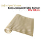 Self-striped Cream Satin Jacquard Table Runner 30 x 160cm