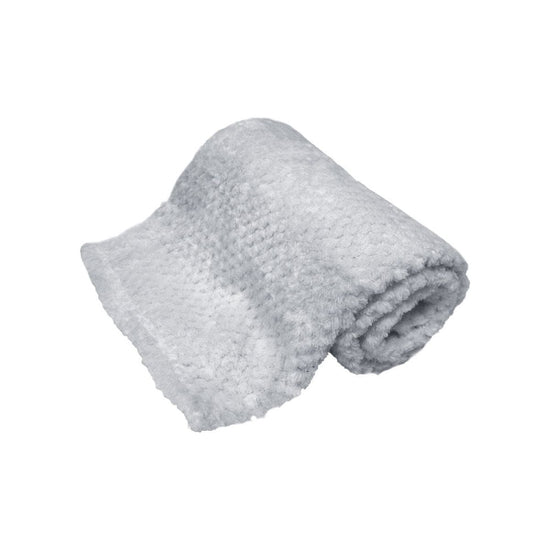 Baby Popcorn Diamond Fleece Blanket Throw Rug 75x100 cm Grey
