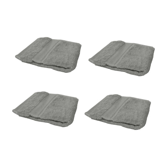 Set of 4 100% Cotton Face Washers Perfect Touch Charcoal