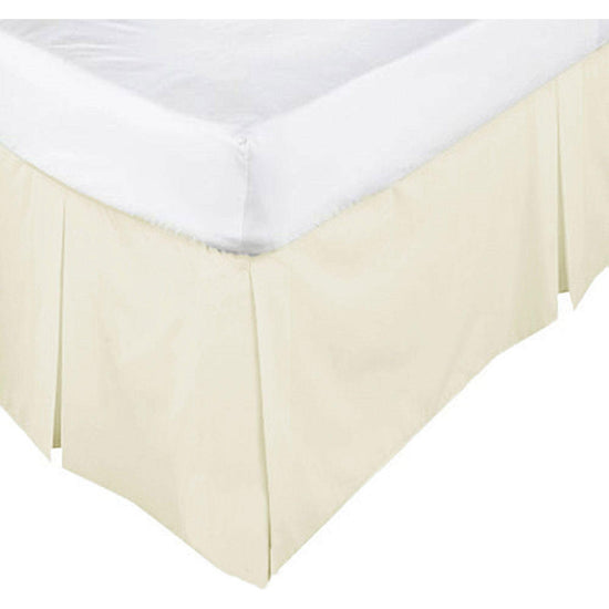 ASSUN Box Pleated Valance Ecru KING SINGLE