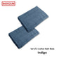 800GSM Set of 2 Cotton Bath Mats 50 x 70 cm Indigo