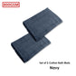 800GSM Set of 2 Cotton Bath Mats 50 x 70 cm Navy