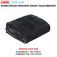 In 2 Linen 350GSM Plush Ultra Soft Velvet Touch Blanket Charcoal King/Super King