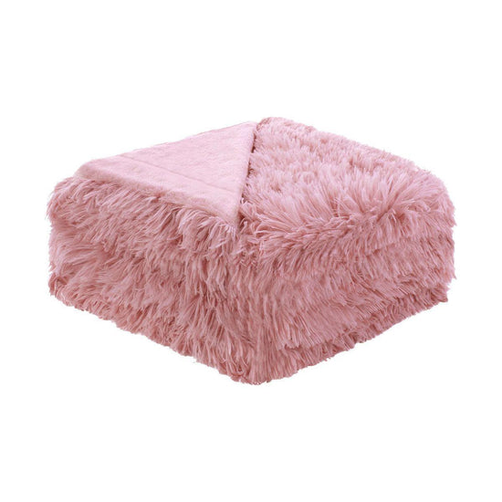 Hotel Living Soft Shaggy Long Hair Blanket King Pink