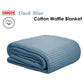 Cotton Waffle Blanket Dusk Blue Single