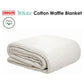 Cotton Waffle Blanket White Queen