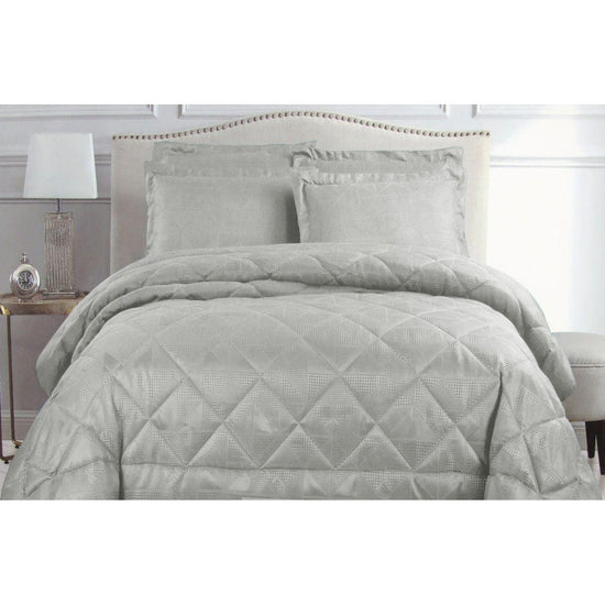 Hotel Living Eli Jacquard Comforter Set King Silver