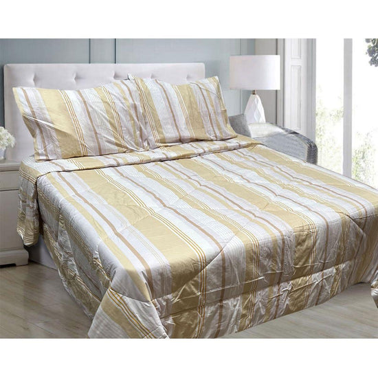 Hotel Living 3 Pce Light Weight Comforter Set Queen/King Oscar Stripes