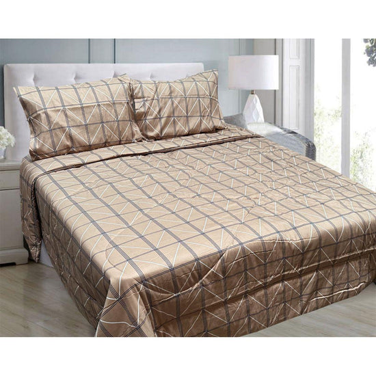 Hotel Living 3 Pce Light Weight Comforter Set Queen/King Oscar Chevron Checkers