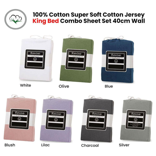 Revive 100% Cotton Jersey Combo Set Blush King