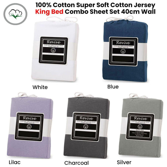 Revive 100% Cotton Jersey Combo Set Charcoal King