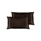 Pair of Satin Standard Pillowcases Chocolate 48 x 73 cm x 15cm (Flap)