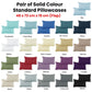 Pair of Solid Colour Microfiber Standard Pillowcases 48x73cmx15cm (Flap) Black