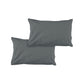 Pair of Solid Colour Microfiber Standard Pillowcases 48x73cmx15cm (Flap) Charcoal