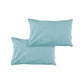 Pair of Solid Colour Microfiber Standard Pillowcases 48x73cmx15cm (Flap) Frost Blue