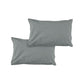 Pair of Solid Colour Microfiber Standard Pillowcases 48x73cmx15cm (Flap) Grey