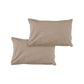 Pair of Solid Colour Microfiber Standard Pillowcases 48x73cmx15cm (Flap) Mocha