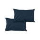 Pair of Solid Colour Microfiber Standard Pillowcases 48x73cmx15cm (Flap) Navy