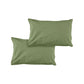 Pair of Solid Colour Microfiber Standard Pillowcases 48x73cmx15cm (Flap) Olive