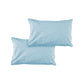 Pair of Solid Colour Microfiber Standard Pillowcases 48x73cmx15cm (Flap) Sky