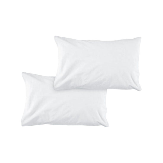 Pair of Solid Colour Microfiber Standard Pillowcases 48x73cmx15cm (Flap) White