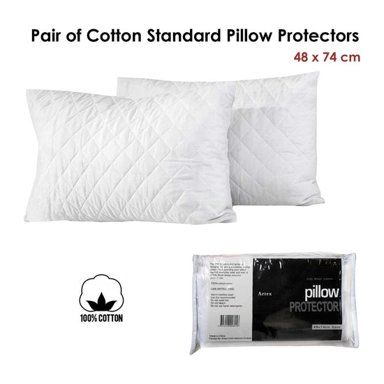 Artex Pair of Cotton Standard Pillow Protectors