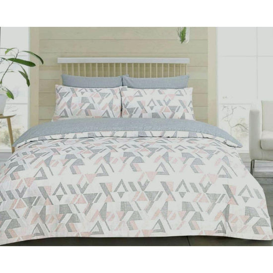 Funky Geo Blush Quilt Cover Set Queen