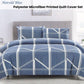 Artex Harold Blue Quilt Cover Set Geometric Pattern Reversible Printed Microfiber Polyester Single