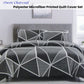 Artex Owen Charcoal Quilt Cover Set Geometric Pattern Reversible Printed Microfiber Polyester King