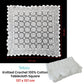 White Knitted Crochet Cotton Tablecloth Square 137 x 137 cm Scalloped Edging 4-Seater