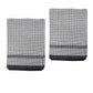 Hotel Living Set of 2 Jumbo Cotton Check Tea Towels 60x90cm Black