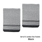 Hotel Living Set of 2 Jumbo Cotton Check Tea Towels 60x90cm Black
