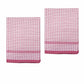 Hotel Living Set of 2 Jumbo Cotton Check Tea Towels 60x90cm Cherry