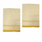 Hotel Living Set of 2 Jumbo Cotton Check Tea Towels 60x90cm Yellow
